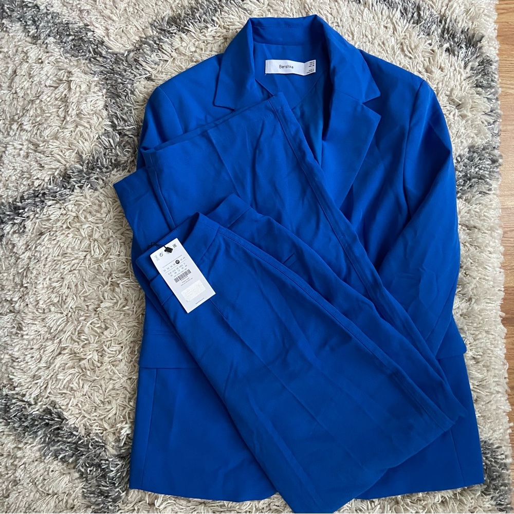 NWT bershka blue suit size M 8 blazer and pants